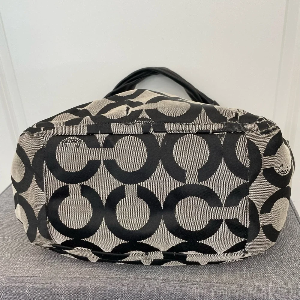 COACH Parker Op Art Slouchy Hobo Bag - Gray/Black/Silver 13427 - Picture 9 of 14